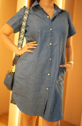 Denim swaroski dress